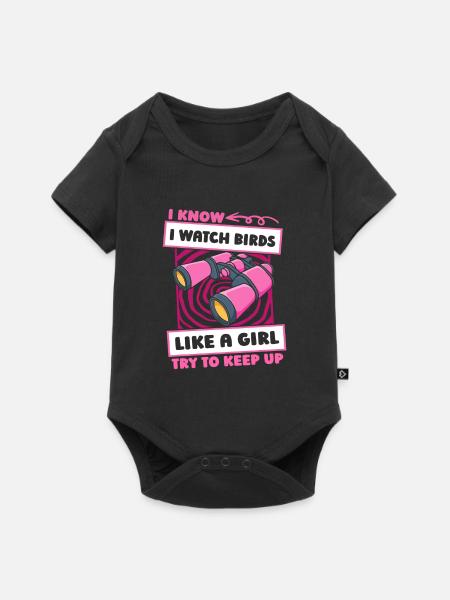 Vogelbeobachter Mädchen - Baby Premium Kurzarmbody - Schwarz