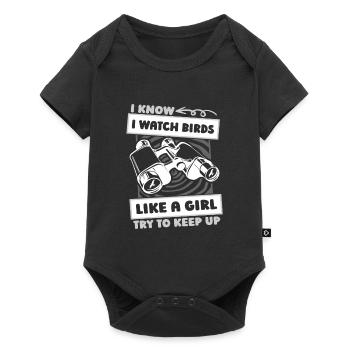 Fille ornithologue - Body à manches courtes Premium Bébé - noir - Devant