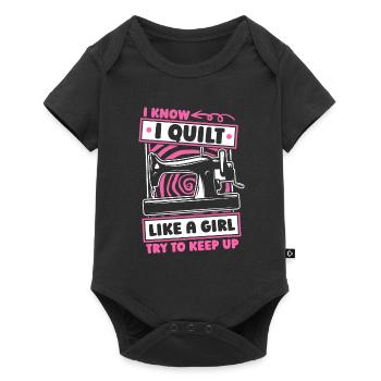 Quilting Girls - Baby Premium short-sleeve bodysuit - black - Front