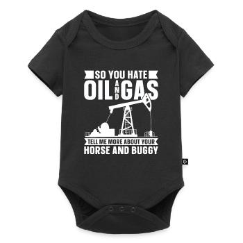 Plate-forme pétrolière sarcastique - Body à manches courtes Premium Bébé - noir - Devant