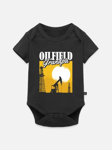 Ölfeld Bohrinsel Opa - Baby Premium Kurzarmbody - Schwarz