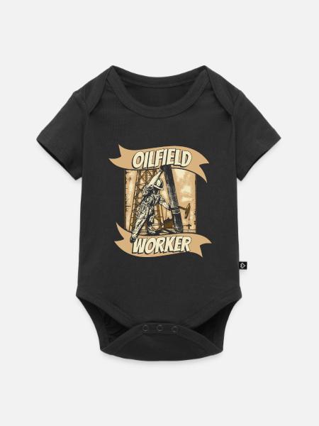 Ölfeld Bohrinsel - Baby Premium Kurzarmbody - Schwarz