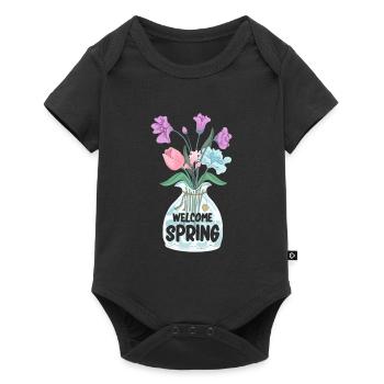 Tulips Spring Tulips - Baby Premium short-sleeve bodysuit - black - Front