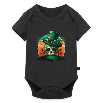 Sunset Sugar Skull Wearing A Hat St Patrick"s Day - Baby Premium short-sleeve bodysuit - black - Front