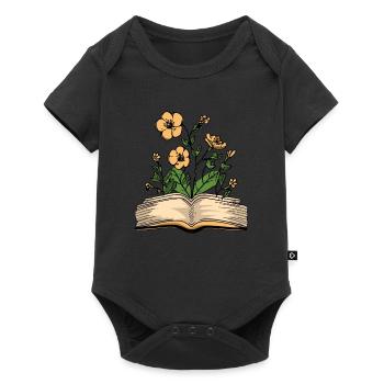 Book Bookworm Bookworm Flowers - Baby Premium short-sleeve bodysuit - black - Front