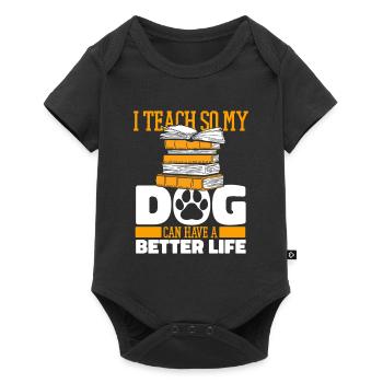 Teacher Pedagogue Dog - Baby Premium short-sleeve bodysuit - black - Front