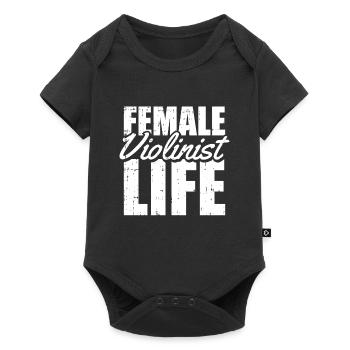 Violine Geige Leben - Baby Premium Kurzarmbody - Schwarz - Vorne