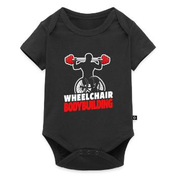 Bodybuilder Bodybuilding Wheelchair - Baby Premium short-sleeve bodysuit - black - Front