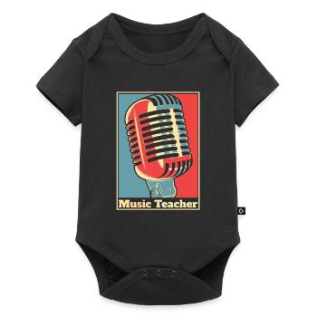 Professeur de musique Professeur de musique Affiche - Body à manches courtes Premium Bébé - noir - Devant