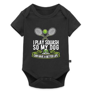 Squash Hund - Baby Premium Kurzarmbody - Schwarz - Vorne