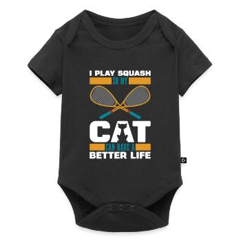 Squash Katze - Baby Premium Kurzarmbody - Schwarz - Vorne