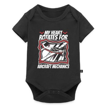 Airplane Mechanic Funny - Baby Premium short-sleeve bodysuit - black - Front