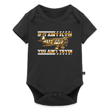 Airplane Mechanic Funny - Baby Premium short-sleeve bodysuit - black - Front