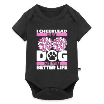 Cheerleader Cheerleading Dog - Baby Premium short-sleeve bodysuit - black - Front