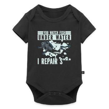 Diving Diver Funny Commercial Diving - Baby Premium short-sleeve bodysuit - black - Front