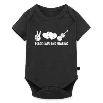 Violin Violin Peace - Baby Premium short-sleeve bodysuit - black - Front
