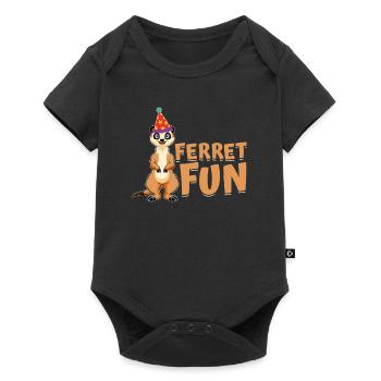 Frettchen Iltis Witzig - Baby Premium Kurzarmbody - Schwarz - Vorne
