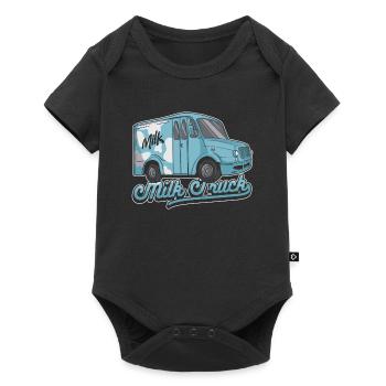 Cow Milk Cool Milk Cart - Baby Premium short-sleeve bodysuit - black - Front