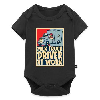 Cow Milk Driver Milk Truck - Baby Premium short-sleeve bodysuit - black - Front