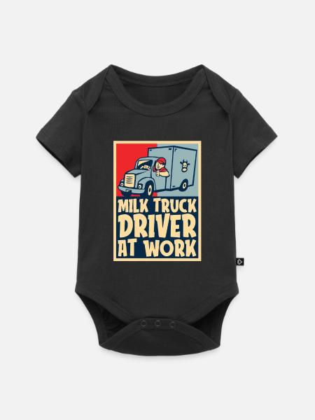 Kuh Milch Treiber Milchwagen - Baby Premium Kurzarmbody - Schwarz