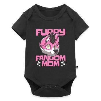 Furry Fandom Fursuits Mutter - Baby Premium Kurzarmbody - Schwarz - Vorne