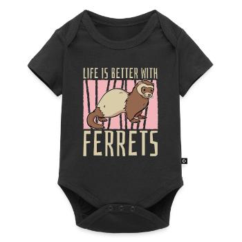 Ferret polecat funny - Baby Premium short-sleeve bodysuit - black - Front