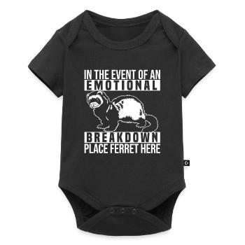 Frettchen Iltis Lustig - Baby Premium Kurzarmbody - Schwarz - Vorne