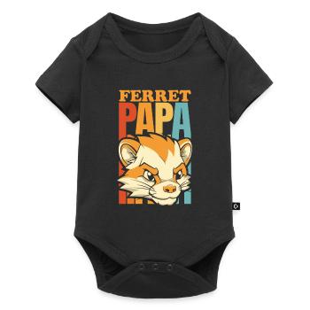 Frettchen Iltis Papa - Baby Premium Kurzarmbody - Schwarz - Vorne