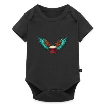 Fanfahrenzug Spielmannszug Trommel - Baby Premium Kurzarmbody - Schwarz - Vorne