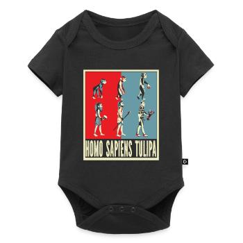 Tulpen Evolution Tulpen - Baby Premium Kurzarmbody - Schwarz - Vorne