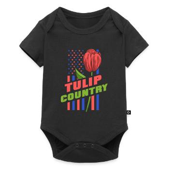 Tulipes Drapeau américain Tulipes - Body à manches courtes Premium Bébé - noir - Devant