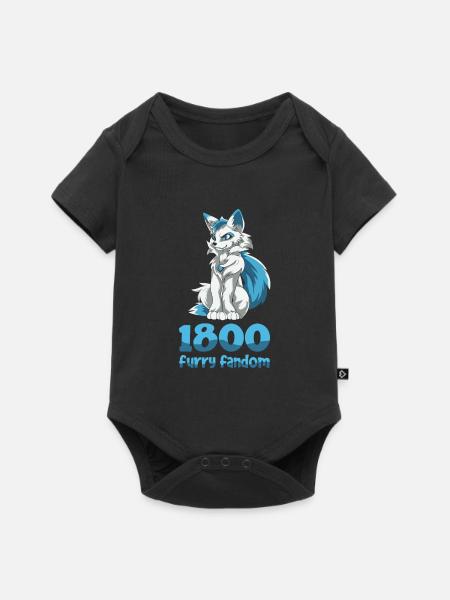 Furry Fandom Fursuits Niedlich - Baby Premium Kurzarmbody - Schwarz