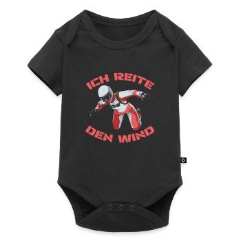 Indoor Skydiving Wind Indoor Fallschirmspringen - Baby Premium Kurzarmbody - Schwarz - Vorne