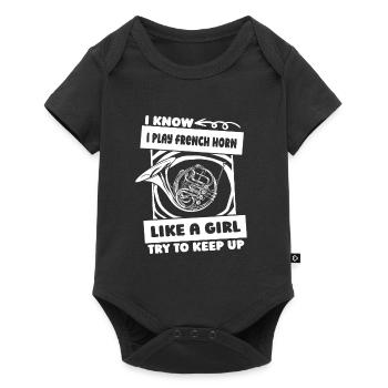 Horn player French Horn - Baby Premium short-sleeve bodysuit - black - Front