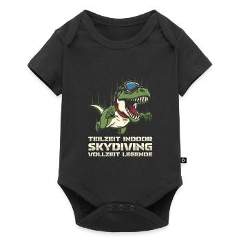 Parachutisme intérieur T Rex - Body à manches courtes Premium Bébé - noir - Devant