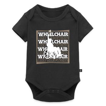 Axtwerfen Axtwerfer Rollstuhl - Baby Premium Kurzarmbody - Schwarz - Vorne