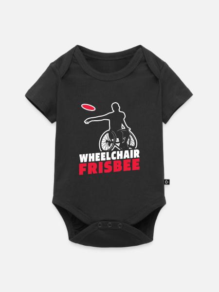 Frisbee Rollstuhl - Baby Premium Kurzarmbody - Schwarz