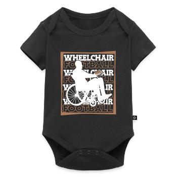 American Football Rollstuhl - Baby Premium Kurzarmbody - Schwarz - Vorne