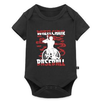Fauteuil roulant de baseball - Body à manches courtes Premium Bébé - noir - Devant