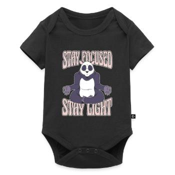 Yoga Cute Panda Doing Yoga - Baby Premium short-sleeve bodysuit - black - Front