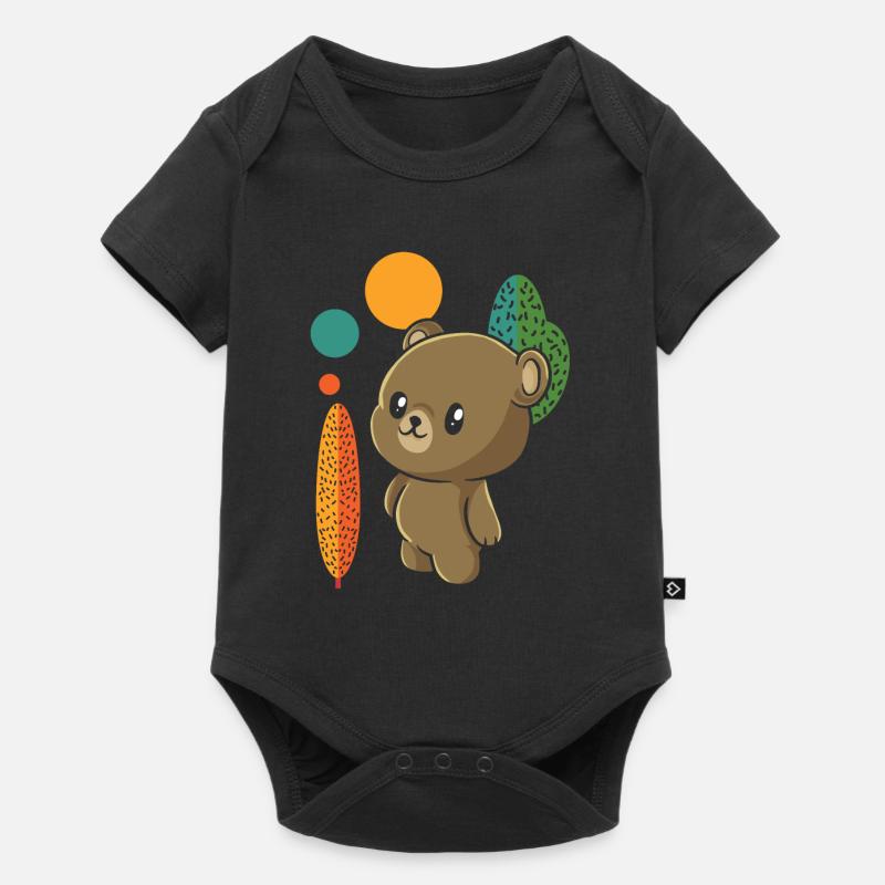 Ours brun Ours mignon - Body à manches courtes Premium Bébé - noir