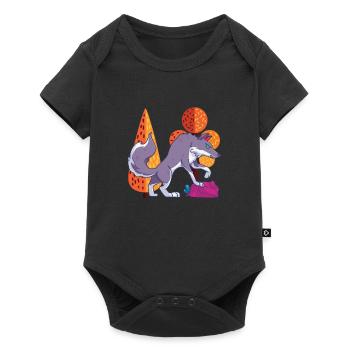 Wolf Großartig - Baby Premium Kurzarmbody - Schwarz - Vorne