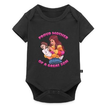 Mom Mutter Sohn - Baby Premium Kurzarmbody - Schwarz - Vorne