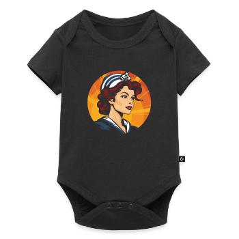 Voile Marin Voilier Voilier Femme - Body à manches courtes Premium Bébé - noir - Devant