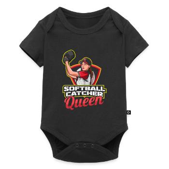 Softball - Baby Premium Kurzarmbody - Schwarz - Vorne
