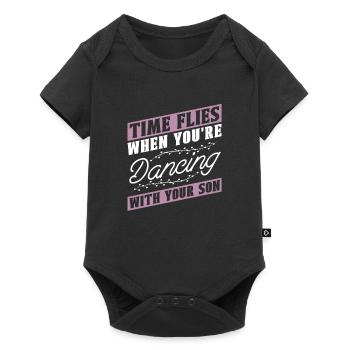 Mom Mutter Sohn Tanz Mutter - Baby Premium Kurzarmbody - Schwarz - Vorne