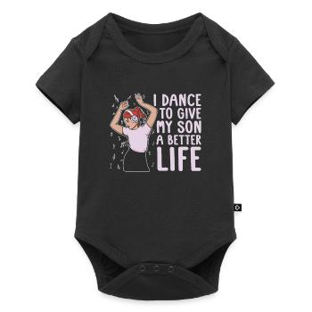 Mom Mutter Sohn Tanz Mutter - Baby Premium Kurzarmbody - Schwarz - Vorne