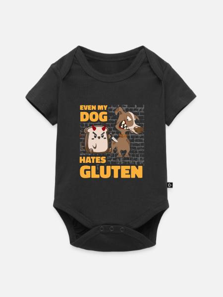 Glutenfrei Hund - Baby Premium Kurzarmbody - Schwarz