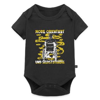 Rollstuhl Rollstuhlfahrer Lustig - Baby Premium Kurzarmbody - Schwarz - Vorne