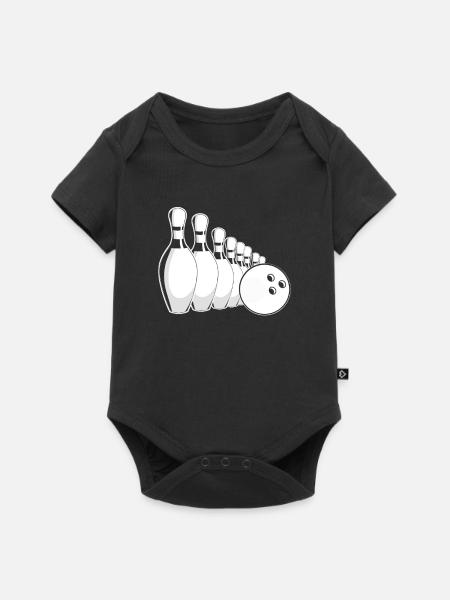 Bowling Bowlen Bowler - Baby Premium Kurzarmbody - Schwarz